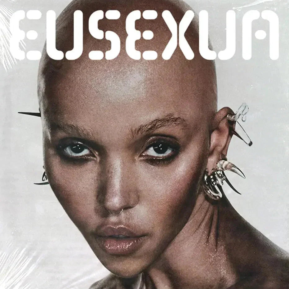 FKA Twigs Eusexua vinyl LP by Young featuring a clear milky design, representing rock, indie, and pop music styles.