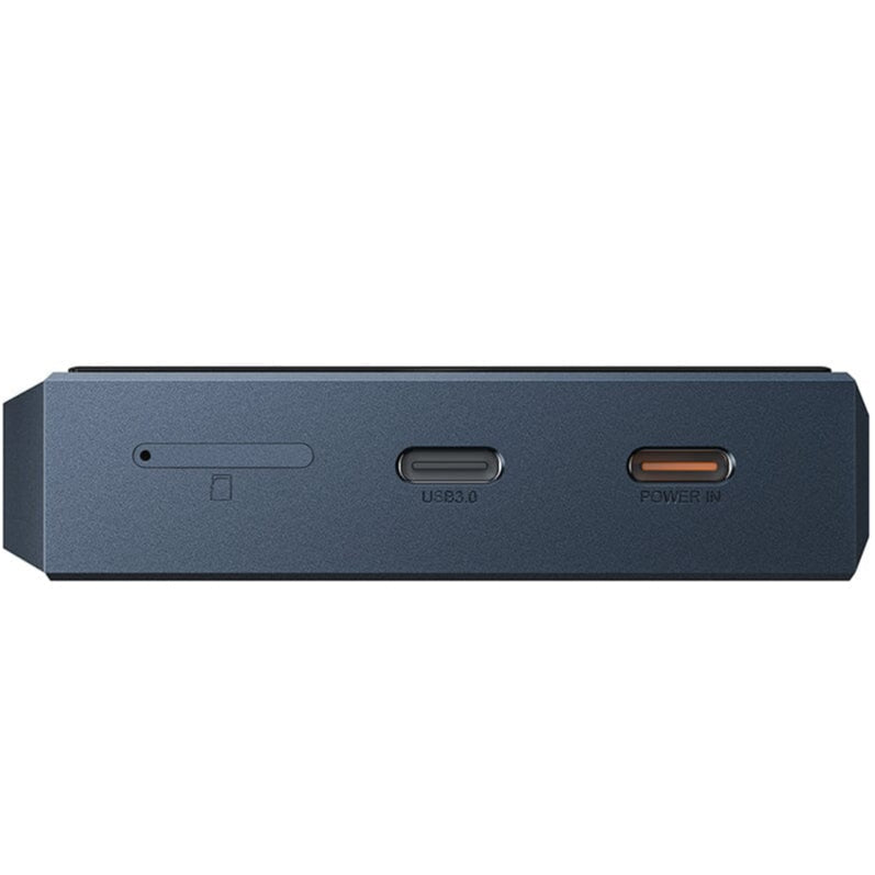 FiiO M23 portable music player in blue with a sleek display and control buttons, designed for high-quality audio playback.