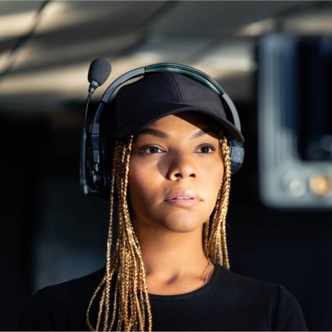 Hollyland Solidcom SE Pro remote headset for video communication, featuring over-ear design and professional audio accessories.
