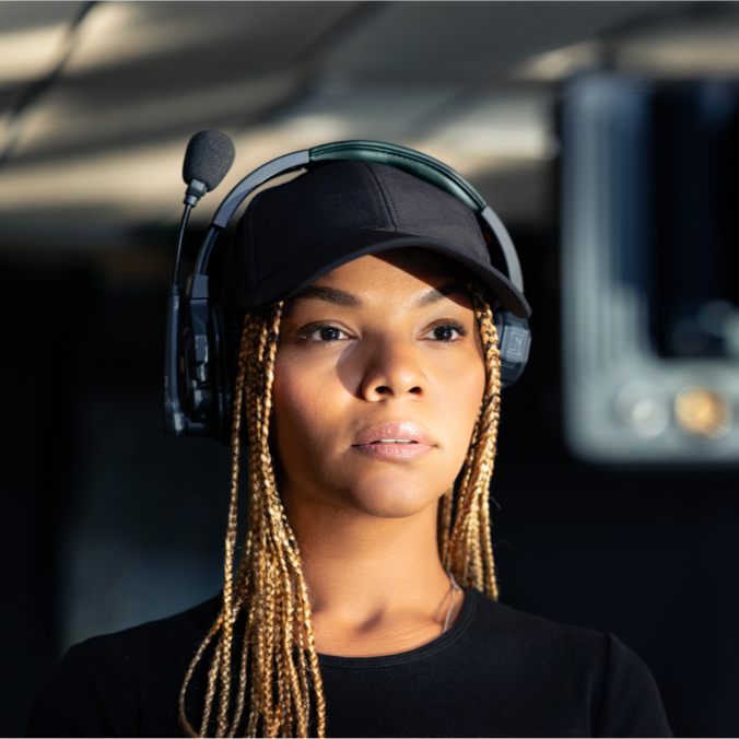 Group of nine Hollyland Solidcom SE Pro wireless headsets for video communication and professional audio use.