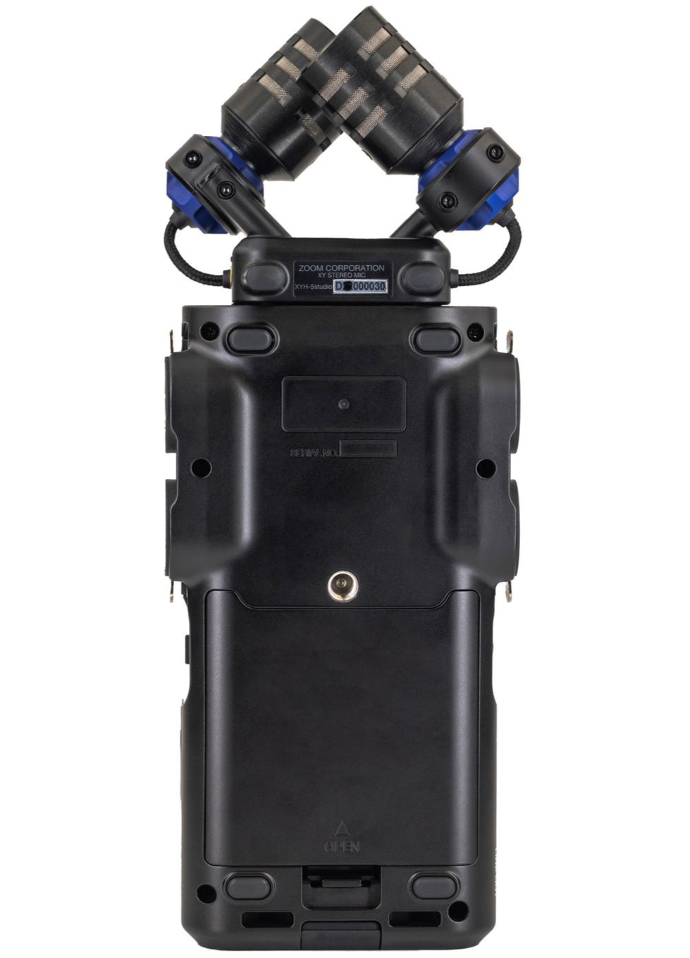 Zoom H6 studio digital recorder with multiple input jacks, LCD screen, and built-in controls for professional audio recording.