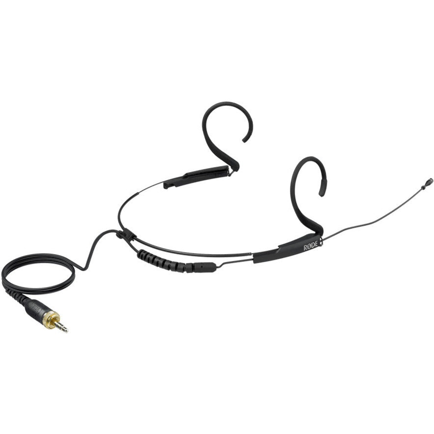 Rode HS2 large black lavalier and wearable microphone with clip and cable, designed for professional audio recording and broadcasting.