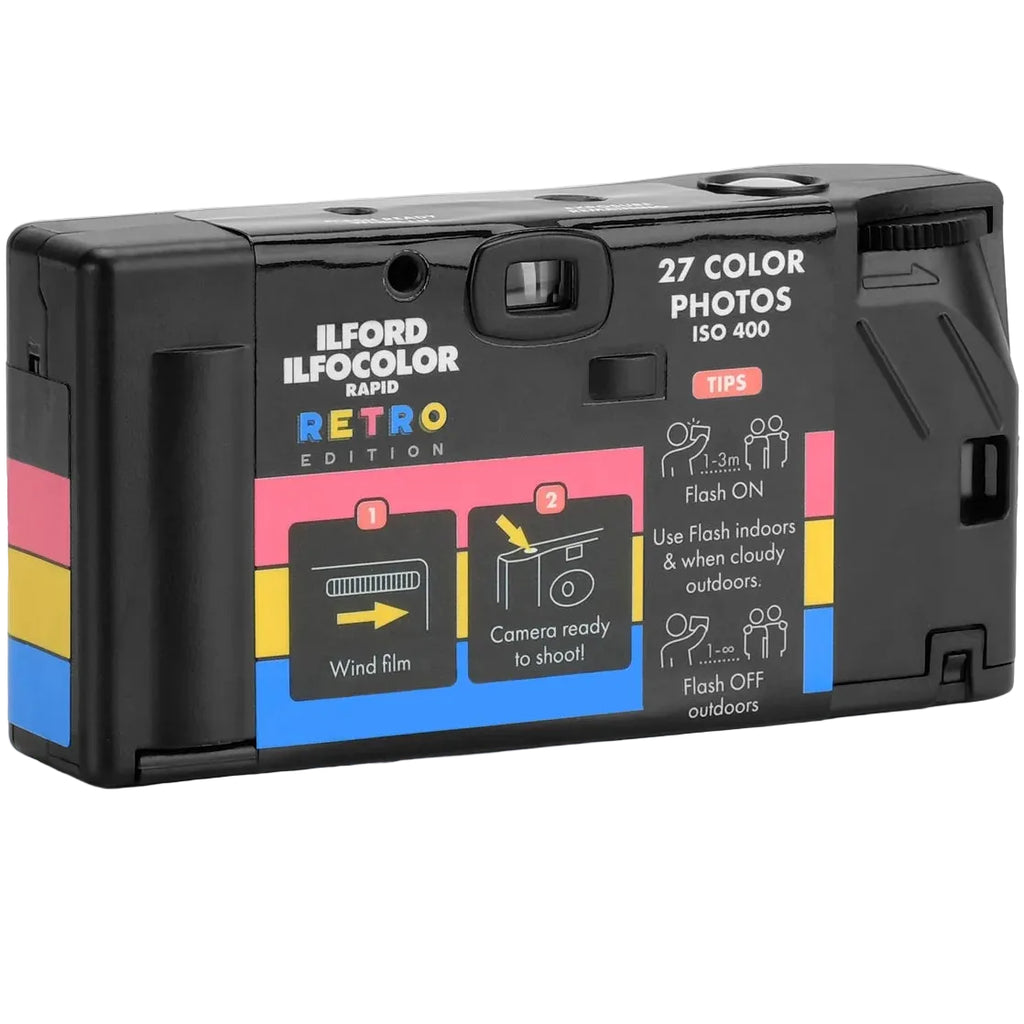 Ilford Ilfocolor Rapid Retro Edition instant camera with compact design, featuring a vintage-inspired look and easy-to-use interface.