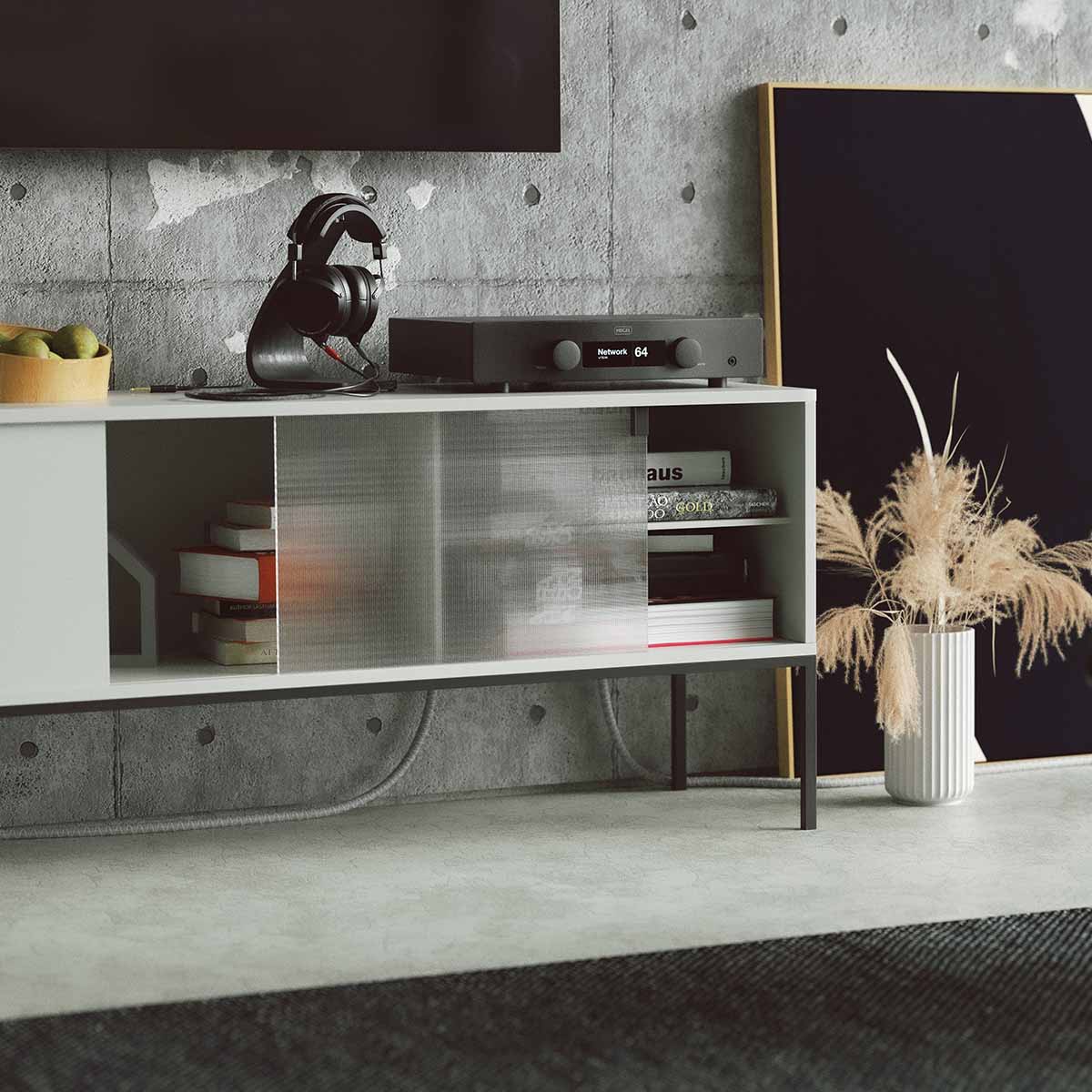 Interior view of the Hegel H95 music streamer showcasing its sleek design and front display panel.