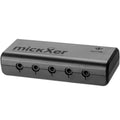 myVolts MickXer noise filter and conditioner device with black casing, designed to reduce electrical noise in audio and electronic systems.