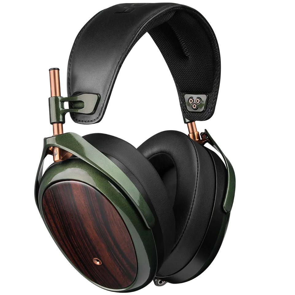 Meze Audio Strada wired headphones with sleek design, over-ear cushions, and adjustable headband for comfortable listening.