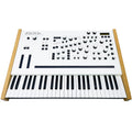 Modor NF-1k keyboard synthesizer with a compact design, featuring knobs, keys, and control panel for sound shaping.