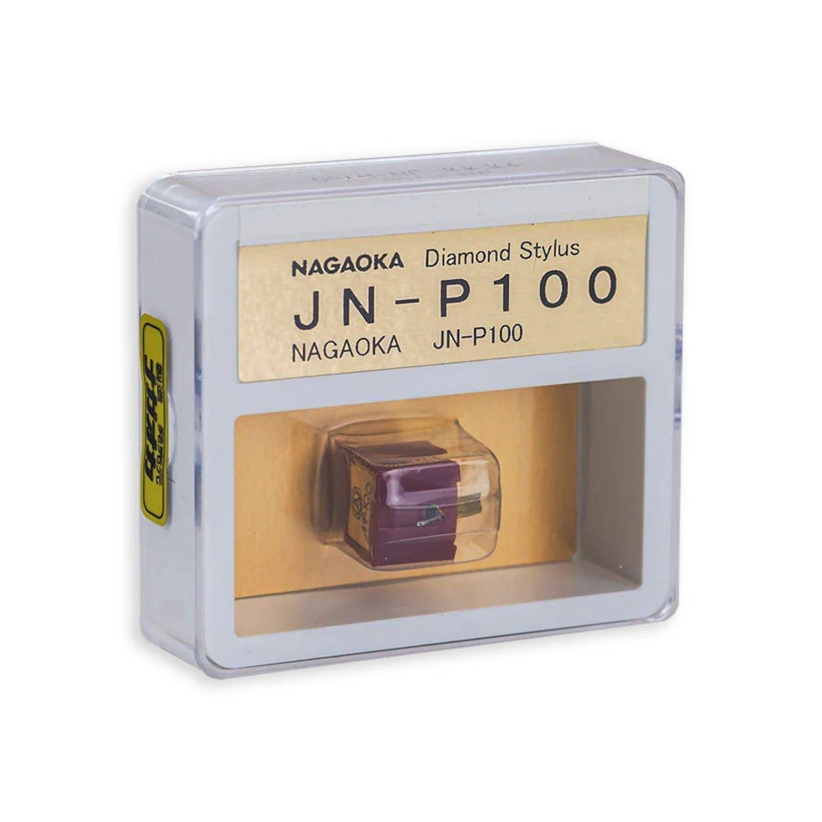 Nagaoka JN-P100 Stylus cartridge in its outer packaging, designed for turntables and high-quality vinyl playback.