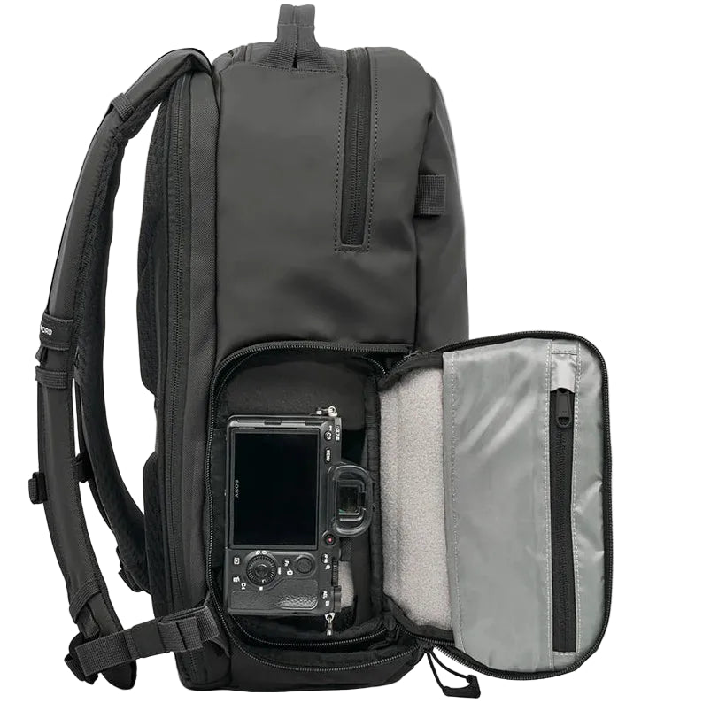 Black Wandrd Prvke Zip camera and video equipment bag with secure compartments and sleek design for photographers and videographers.
