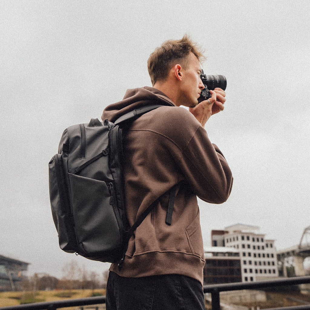 Black Wandrd PRVKE Pocket video equipment bag with compact design and adjustable straps, ideal for camera gear storage.
