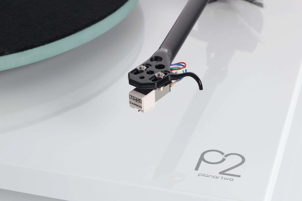 Rega Planar 2 turntable with Nd3 cartridge, featuring a sleek design and tonearm for high-quality vinyl listening.