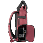 Wandrd Prvke 15L photo bundle camera bag with side access, shown in Rhone Burgundy, designed for secure video and photo equipment.