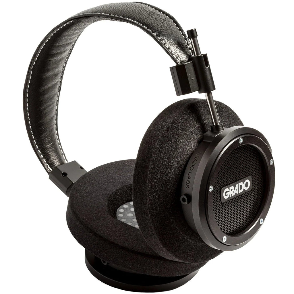 Close-up of Grado Signature S750 wired headphones showing sleek design and high-quality ear cups.