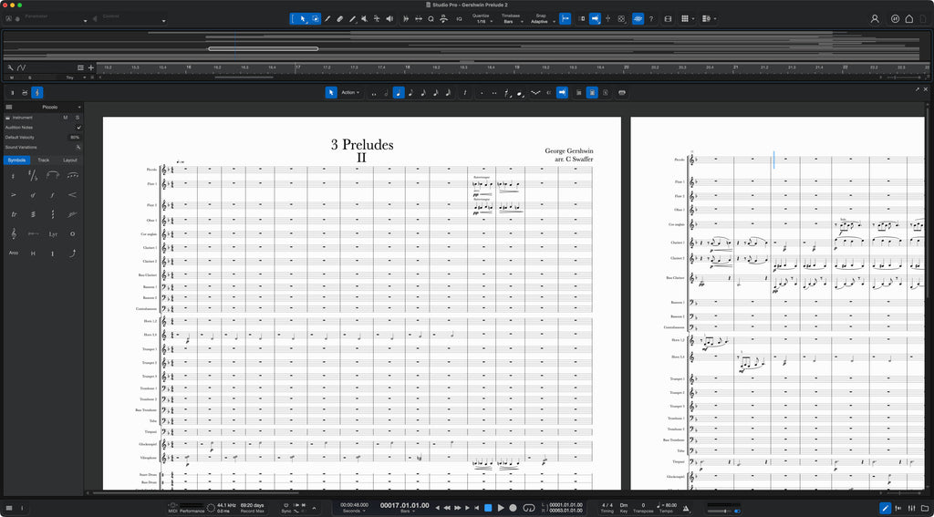Fender Studio Pro student DAW software interface on computer screen showing audio editing features.