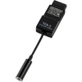 Zoom TCA-1TC-6 recorder accessory cable connected to a Zoom audio recorder, showcasing compatibility and professional recording setup.