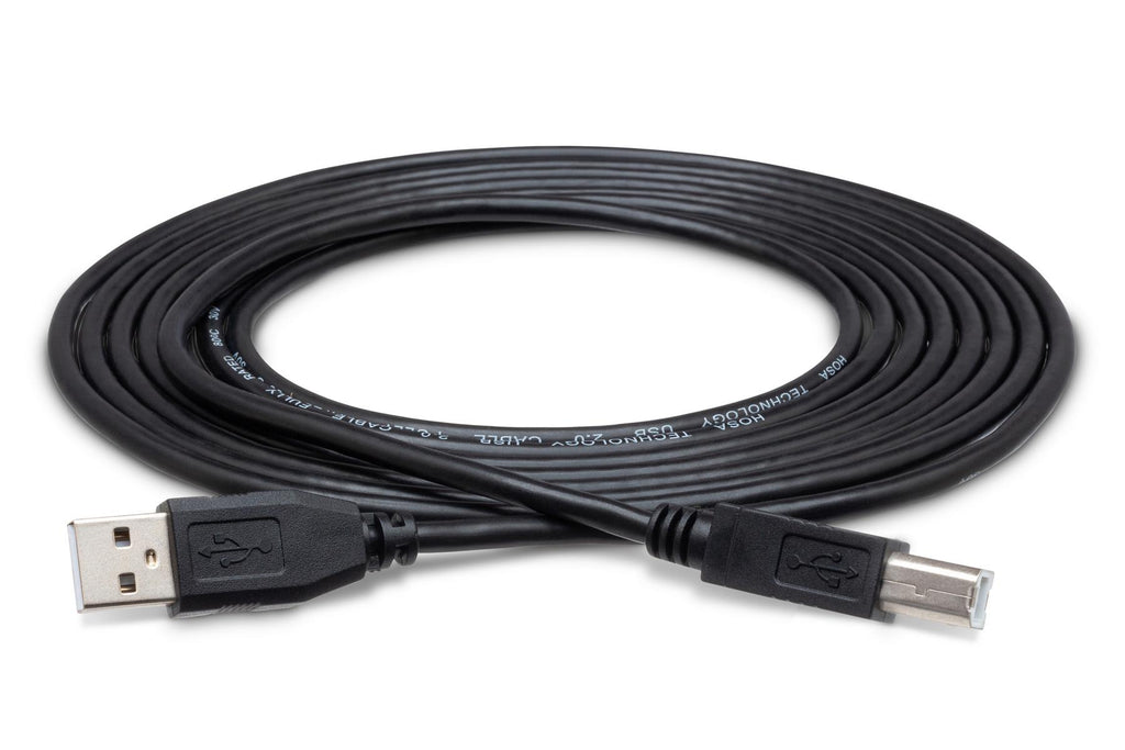 Hosa USB-200AB Type A - Type B USB 2.0 cable, coiled full view