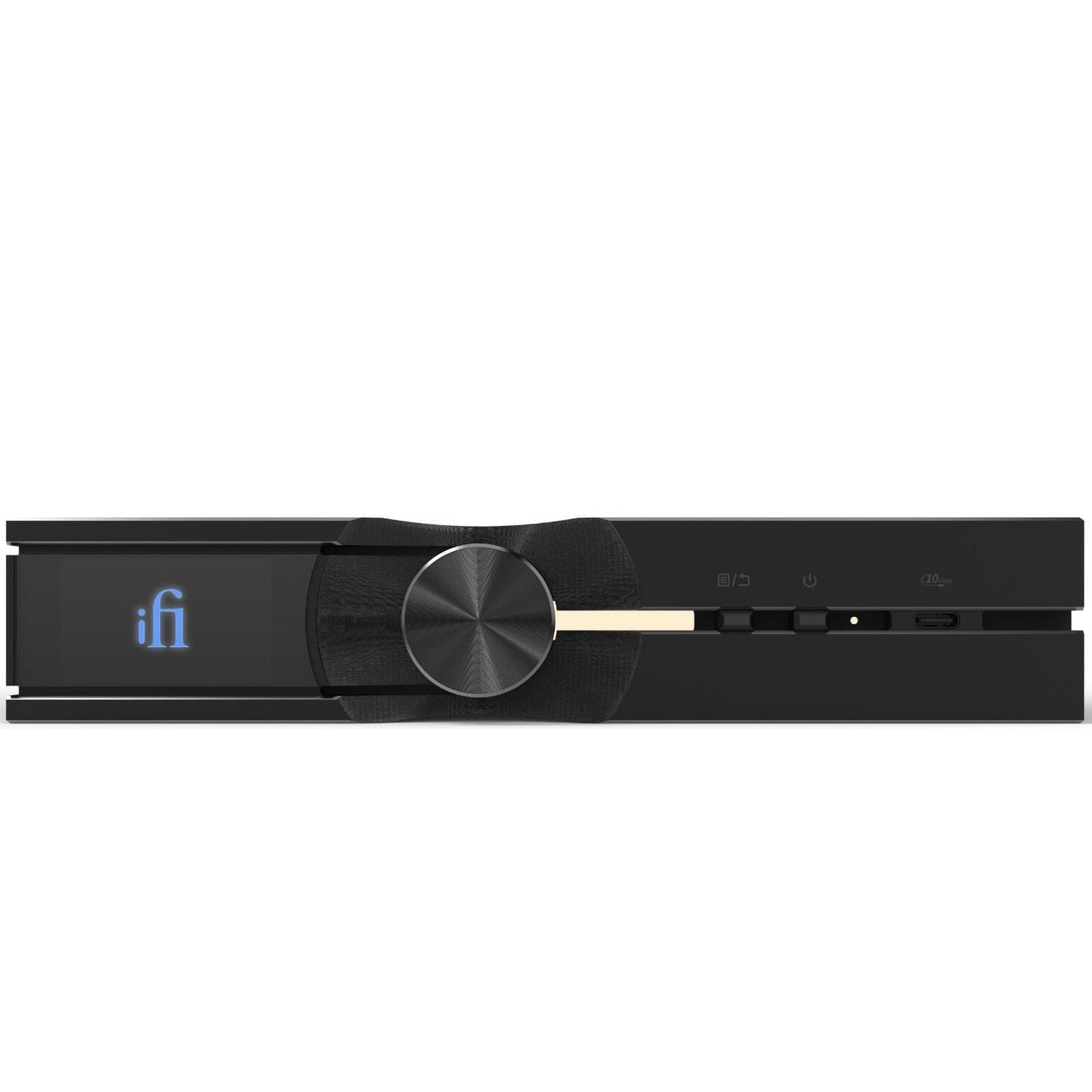 iFi Audio NEO Stream 3 music streamer device with sleek black design and front display, used for high-quality audio streaming.