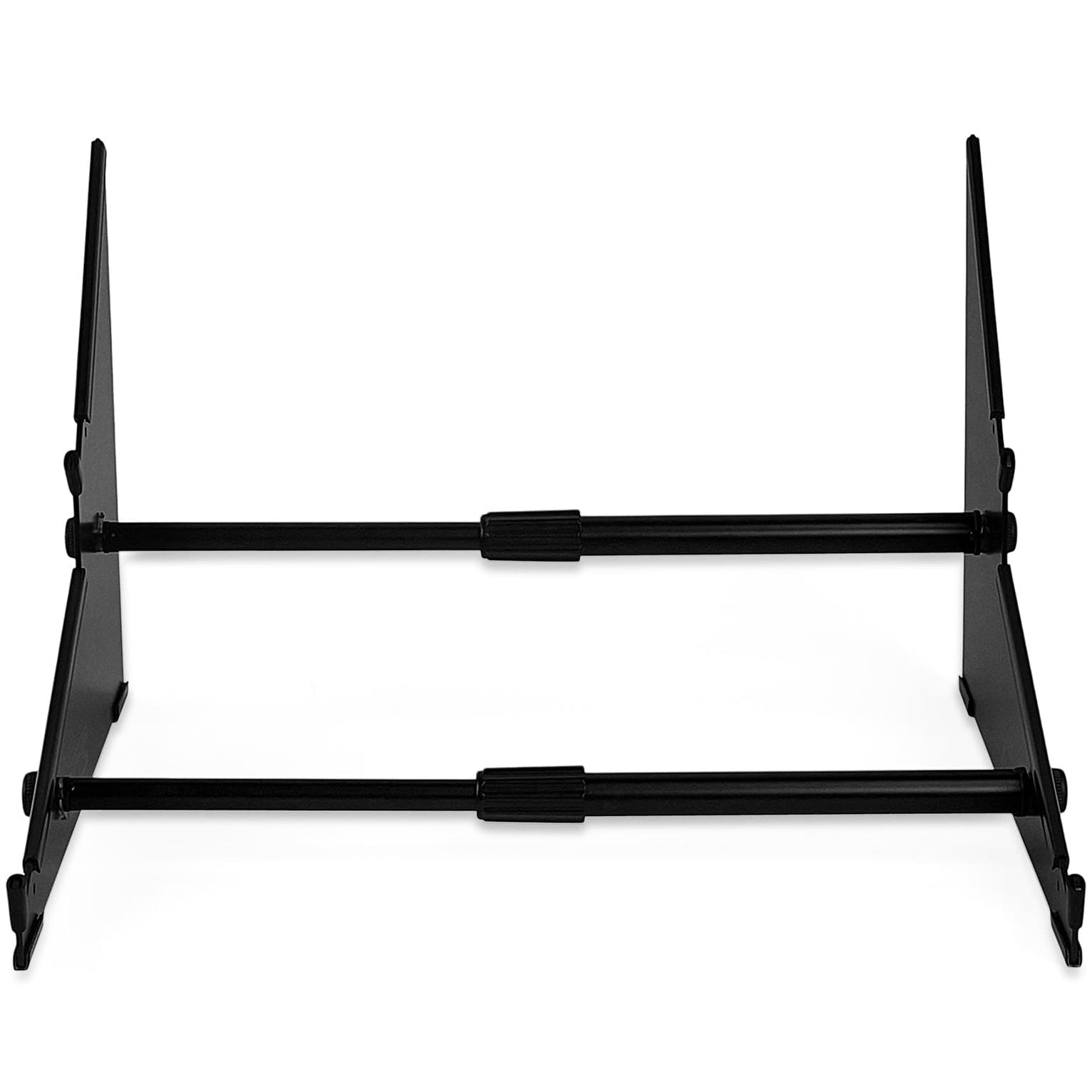Analog Cases XTS Duo-Flex keyboard stand bundle with adjustable two-tier design and sturdy construction, shown in black finish.