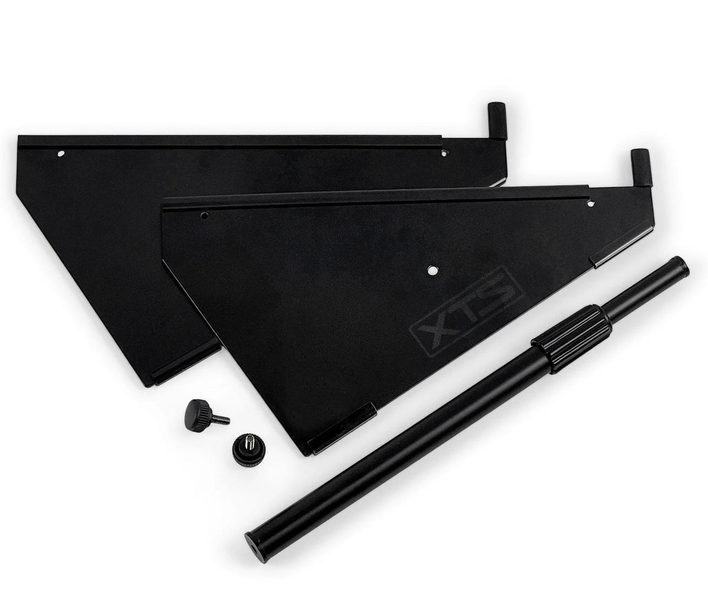 Analog Cases XTS Stand XL for keyboards, sturdy metal frame with adjustable height, shown in black with rubber feet for stability.