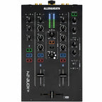 Allen & Heath Xone:24 DJ mixer with top master insert and shorting plugs, showing the detailed control panel and input connections.