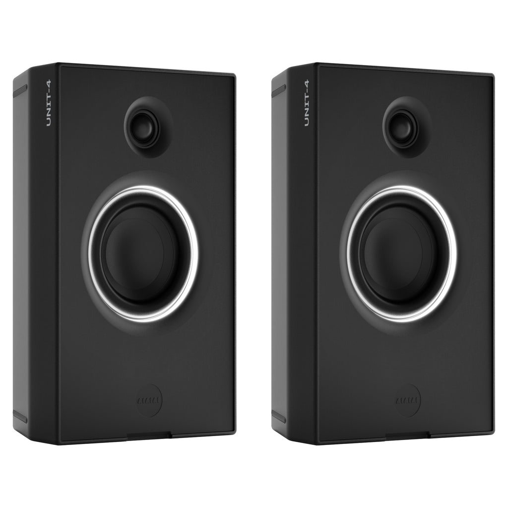 AIAIAI UNIT-4 MKII, black pair with grilles removed, woofer and tweeter