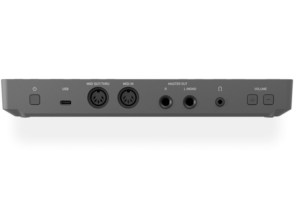 AlphaTheta ChordCat DJ pad controller, rear panel MIDI USB audio outputs.