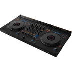 AlphaTheta DDJ-GRV6 DJ controller with jog wheels and control panels, designed for professional DJ performances.