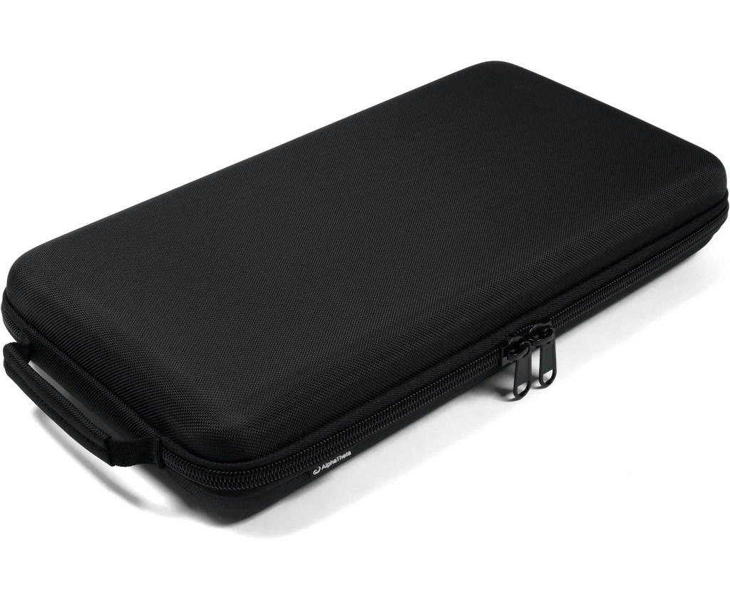 AlphaTheta DJC-FLX2 DJ hard case for DDJ-FLX2, showing the sturdy black exterior and padded interior for DJ equipment protection