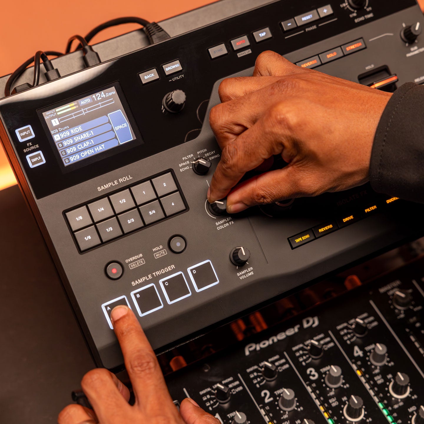 AlphaTheta RMX-IGNITE dj effects, close up