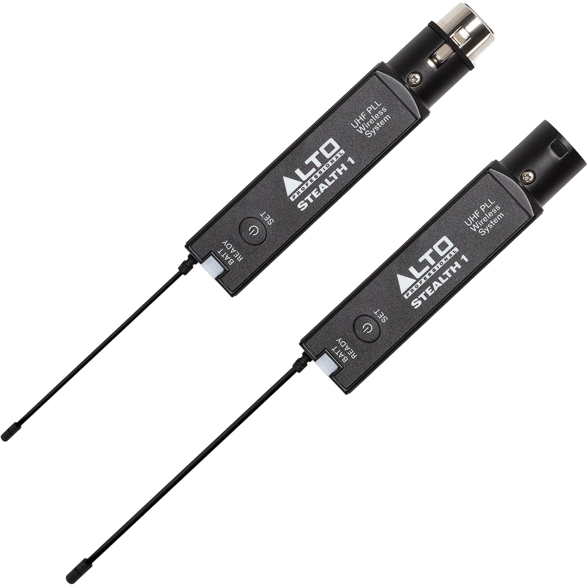 Alto Professional Stealth 1 wireless microphone system with compact receiver and handheld microphone for professional audio use.