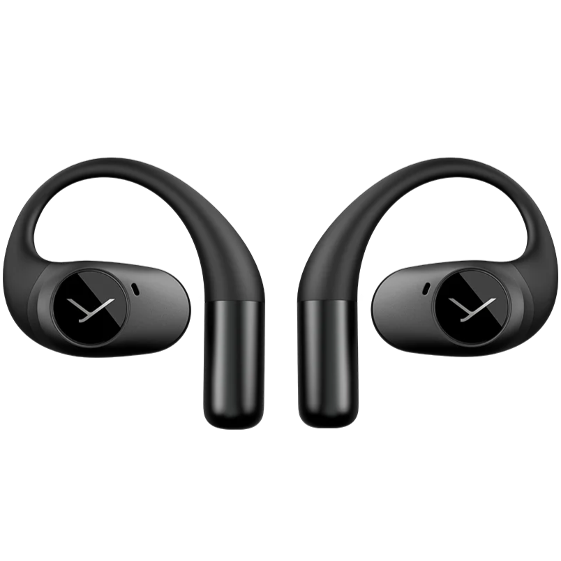 Black Beyerdynamic Amiron 200 wireless in-ear headphones with open-ear design, lightweight and comfortable for high-quality audio.
