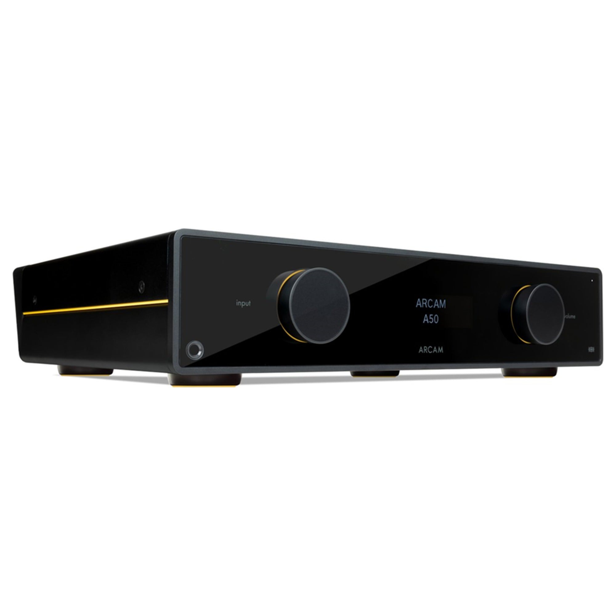 Arcam A50 Signature integrated amplifier front three-quarter