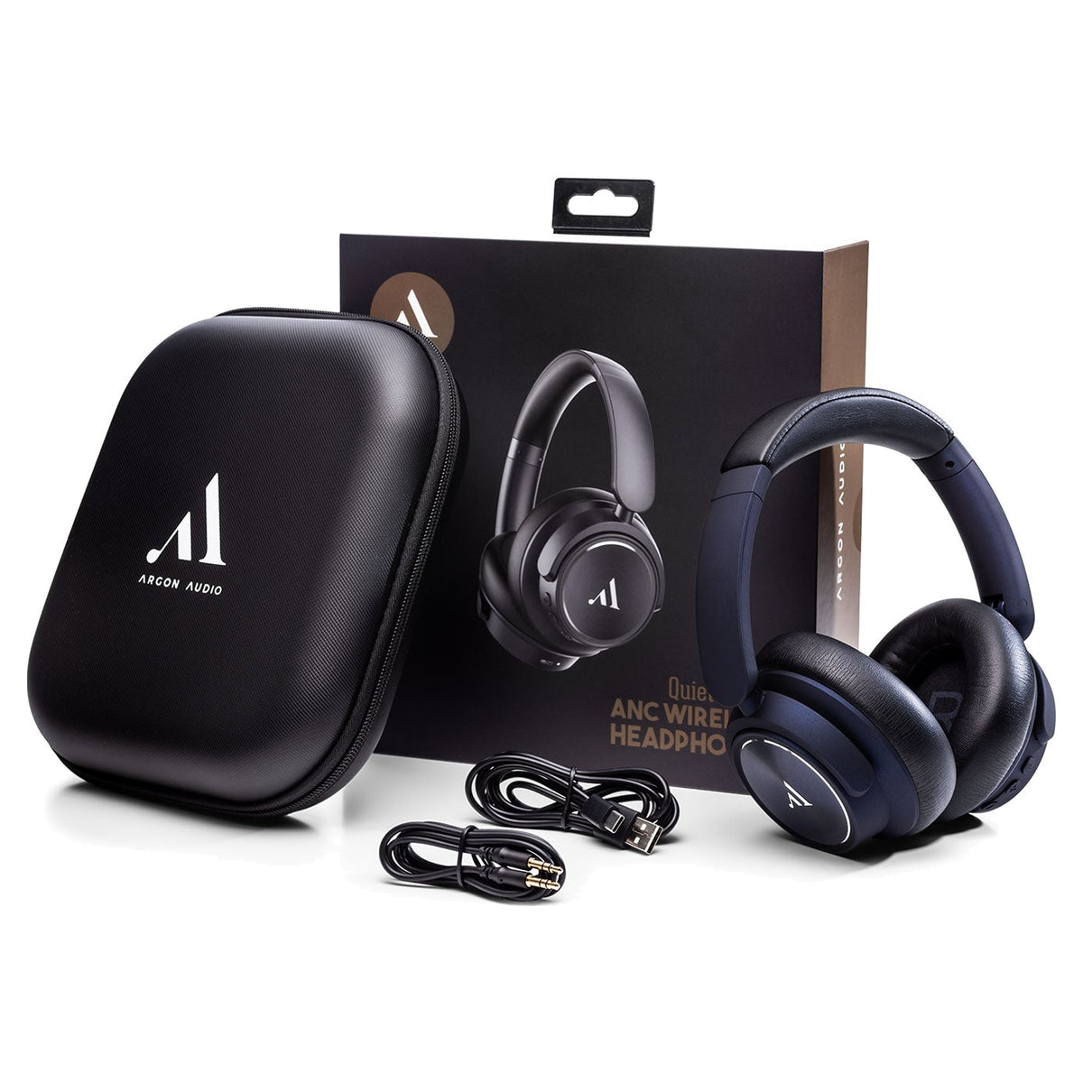 Argon Audio Quiet Storm Blue with hardcase, cables and box