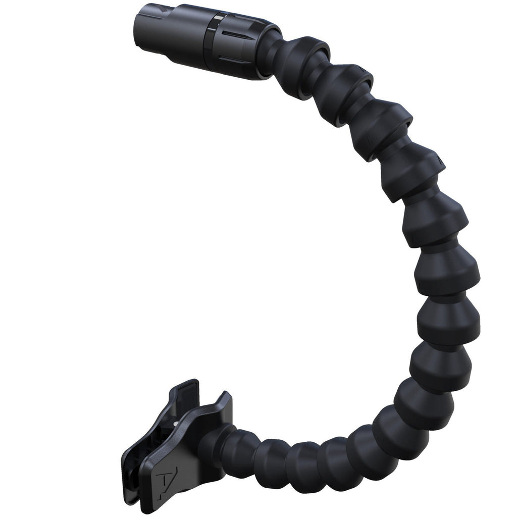 Pop Audio studio microphone pop filter with adjustable arm, designed to reduce plosive sounds during recording.