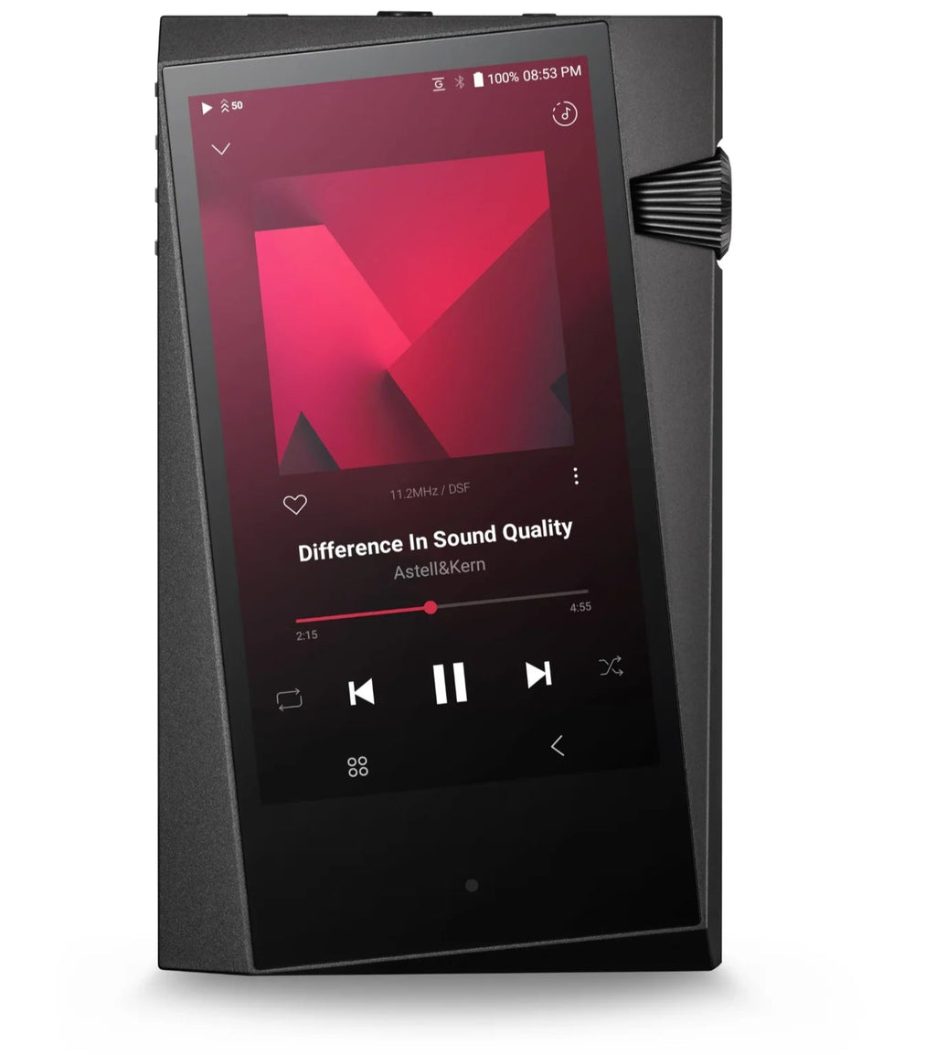 Astell&Kern A&norma SR35 portable music player with sleek black design and touch screen display.