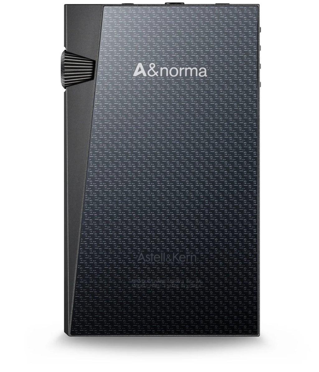 Astell&Kern A&norma SR35 portable music player with sleek design and touchscreen display, shown from the front.