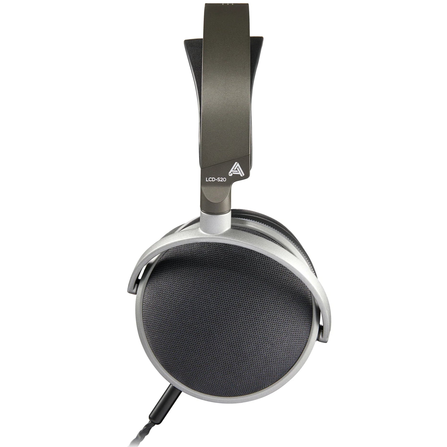 Audeze LCD-S20 closed-back planar studio headphones with large ear cups and adjustable headband, designed for professional audio monitoring.
