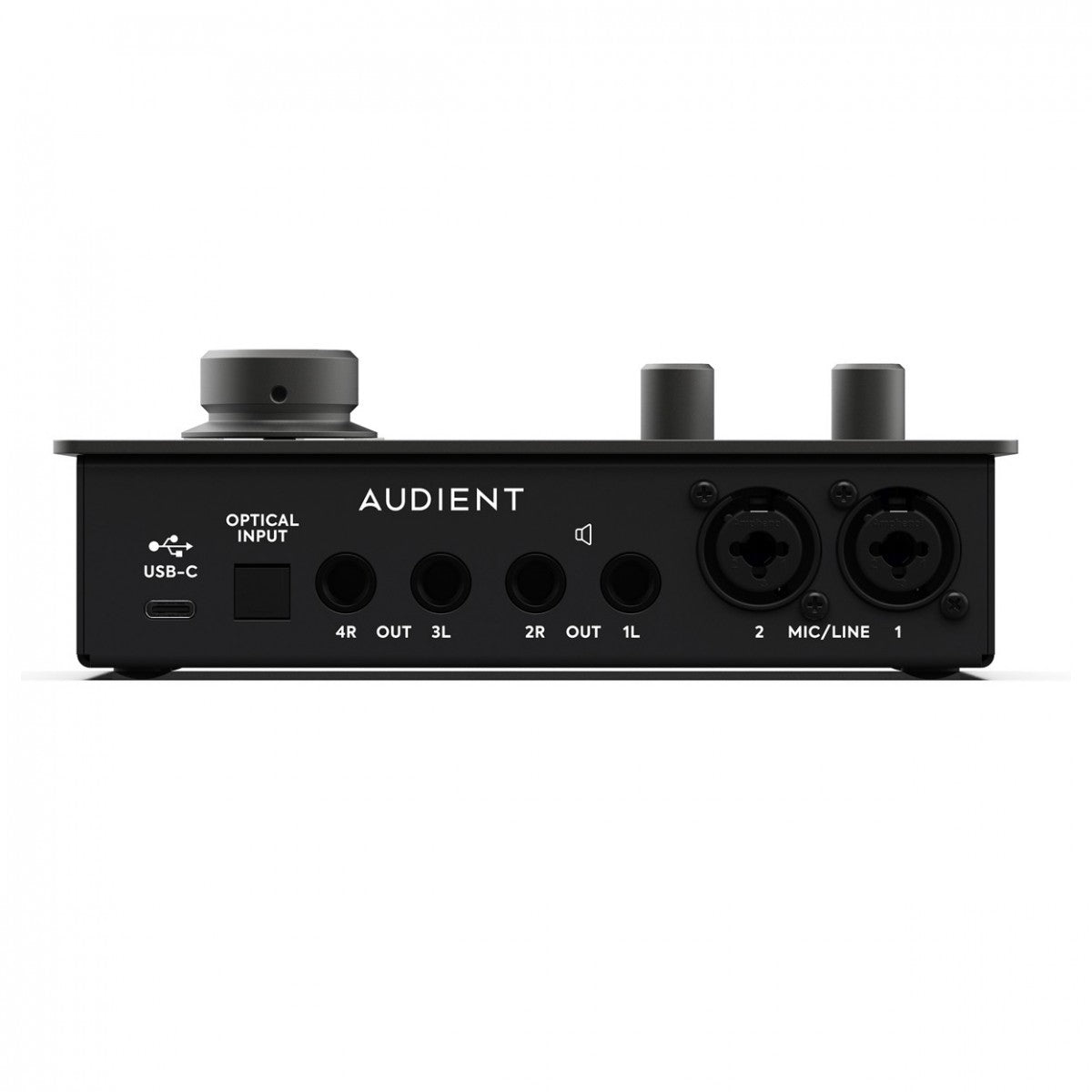 Audient iD14 MK2 audio interfaces, front view