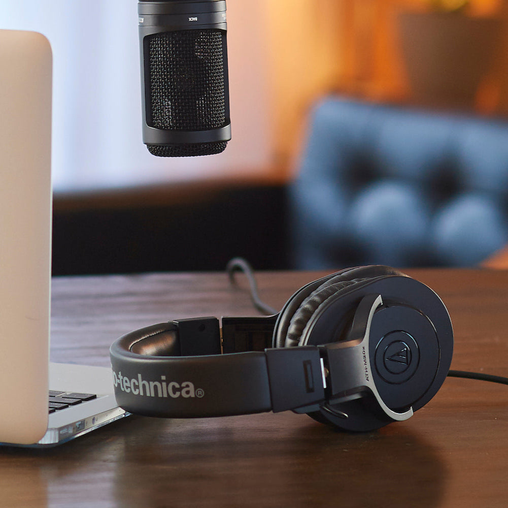 Audio-Technica ATH-M20x studio headphones, in black, lifestyle setting