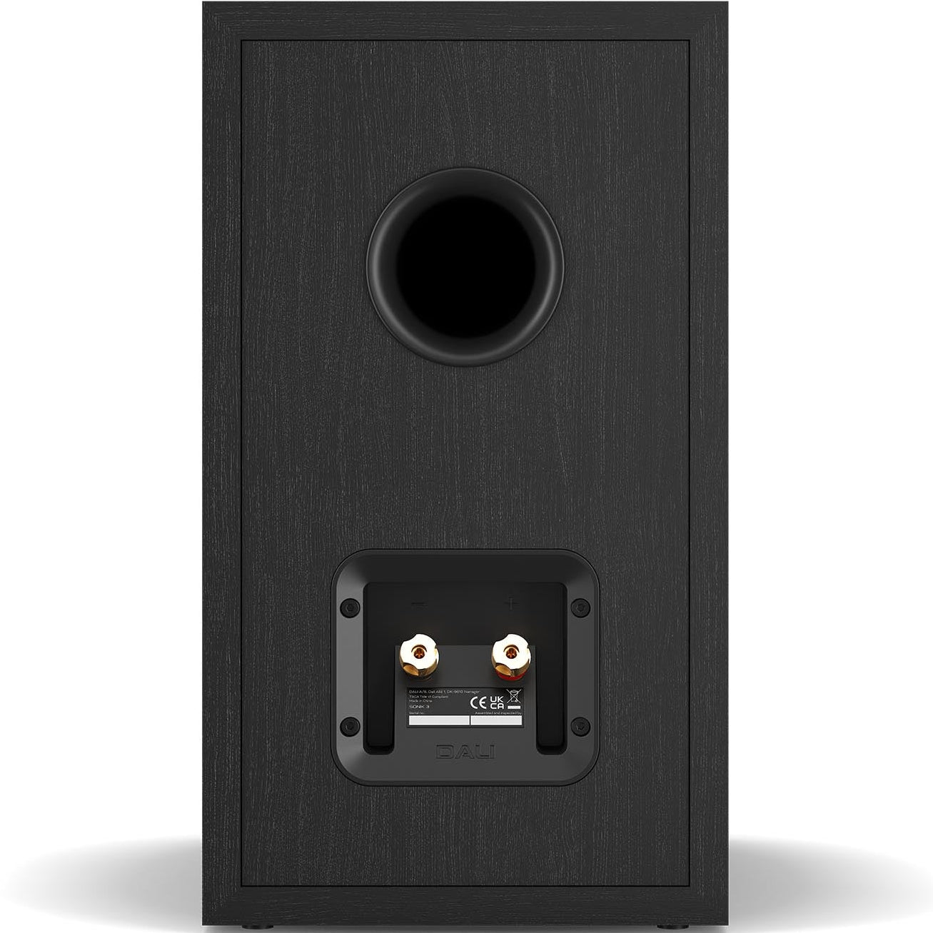 DALI Sonik 3 passive bookshelf speakers with black finish and compact design, featuring dual drivers and sleek front grille.