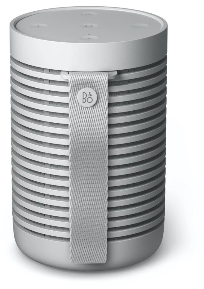 Bang & Olufsen Beosound Explore portable Bluetooth speaker, with wrist strap, rear panel and connections