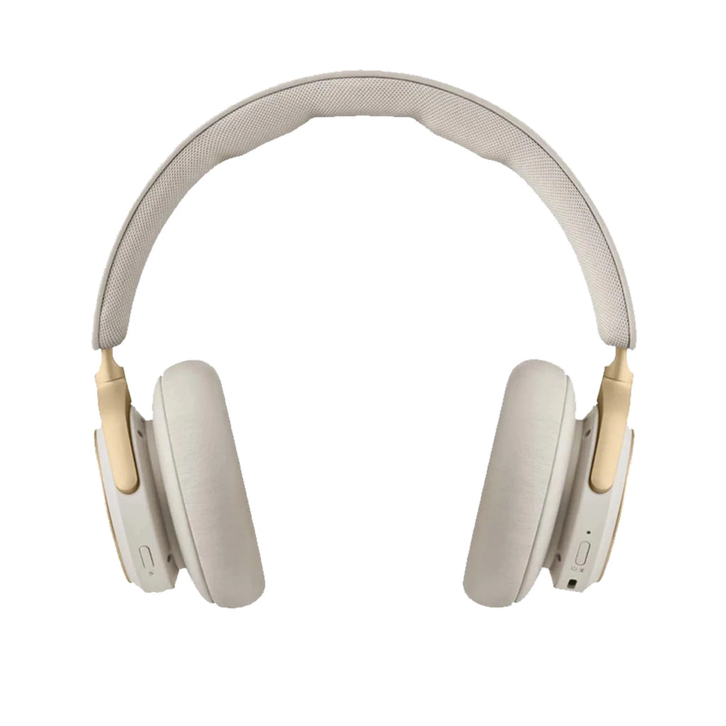 Bang & Olufsen Beoplay HX wireless headphones in gold tone, featuring over-ear design and sleek modern look.