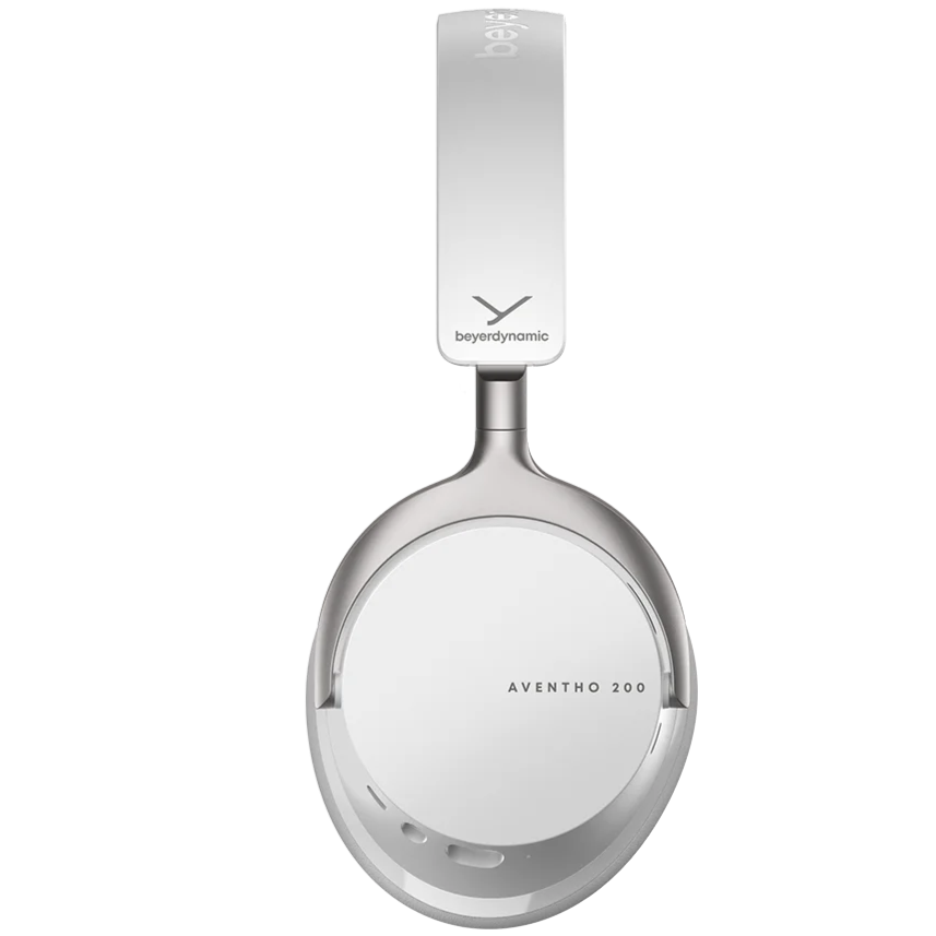 Beyerdynamic Aventho 200 wireless headphones, ear cup detail in nordic grey