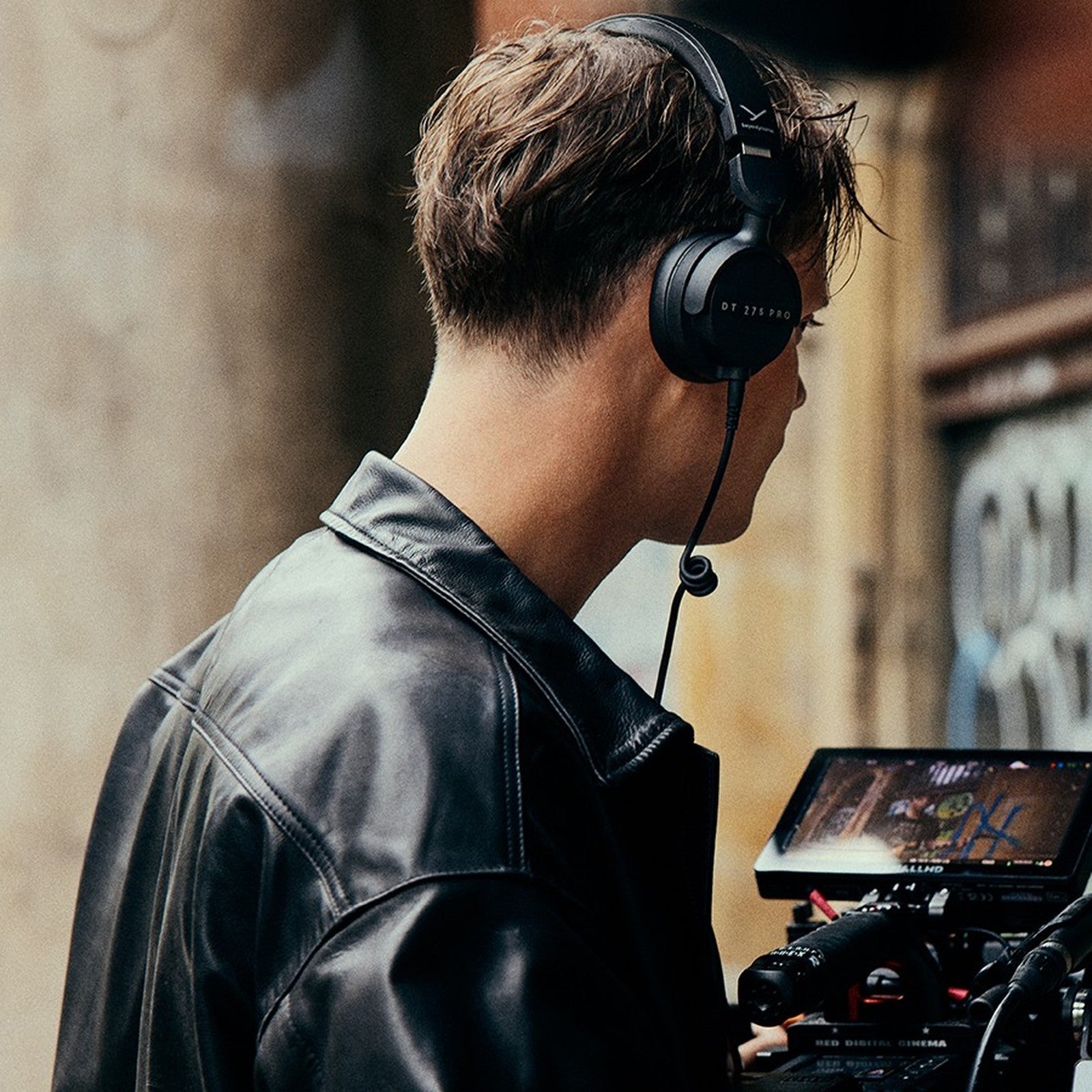 Beyerdynamic DT 275 PRO worn by a videographer on location