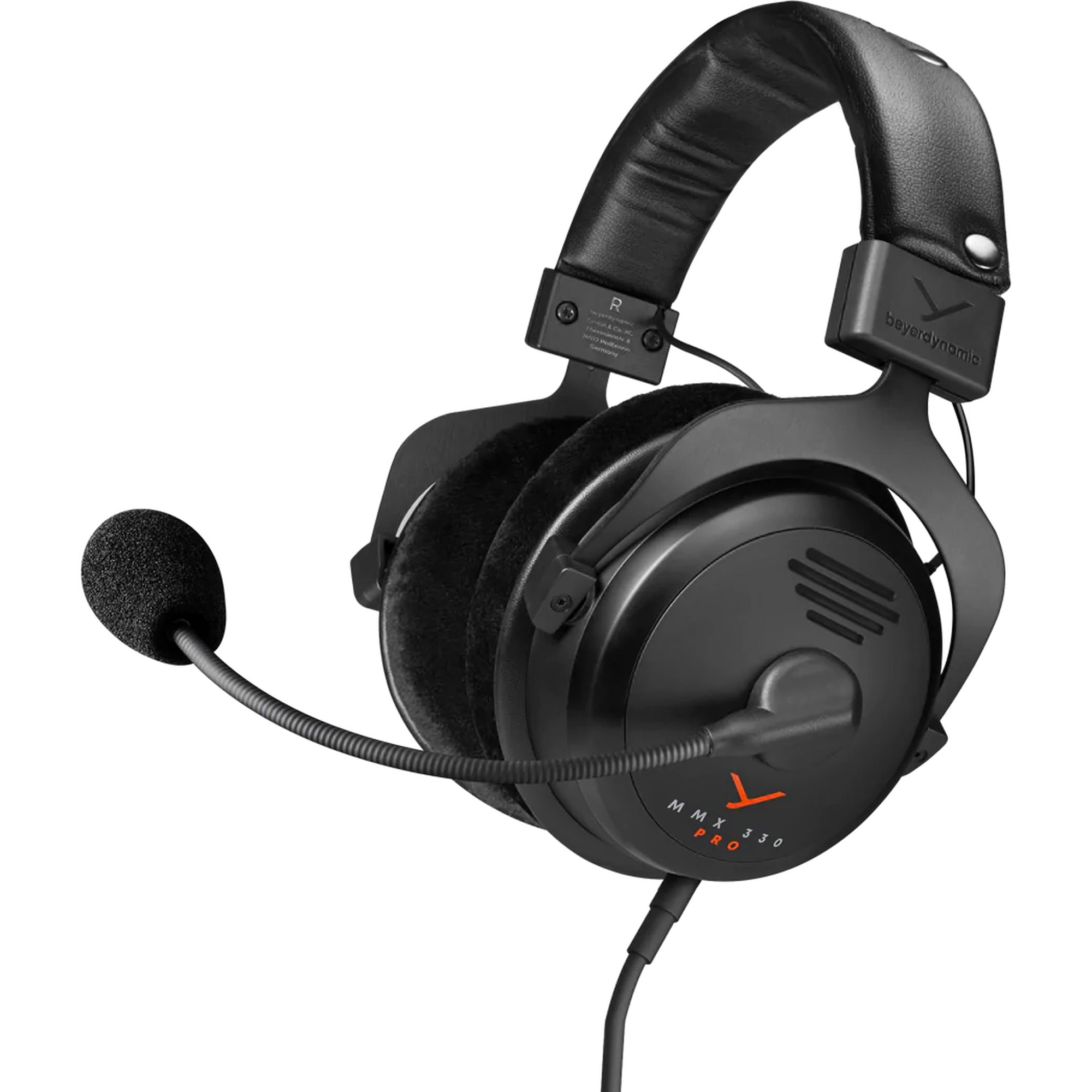 Beyerdynamic MMX 330 Pro gaming headphones, hero shot in black