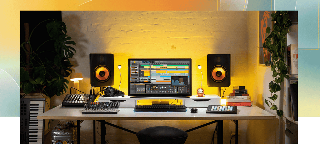 Bitwig Studio Producer 5 music production software interface with digital audio tracks and mixing controls.