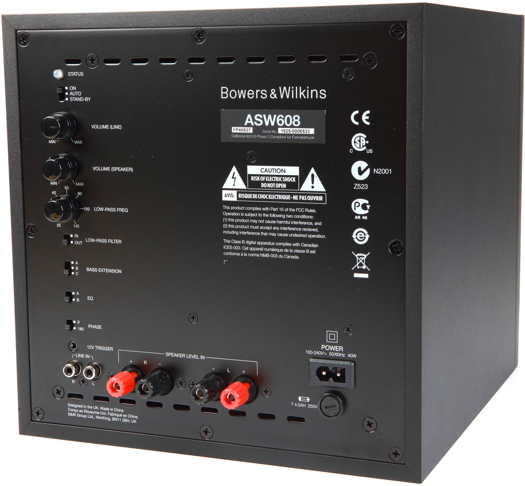 Bowers & Wilkins ASW608 subwoofer, driver detail