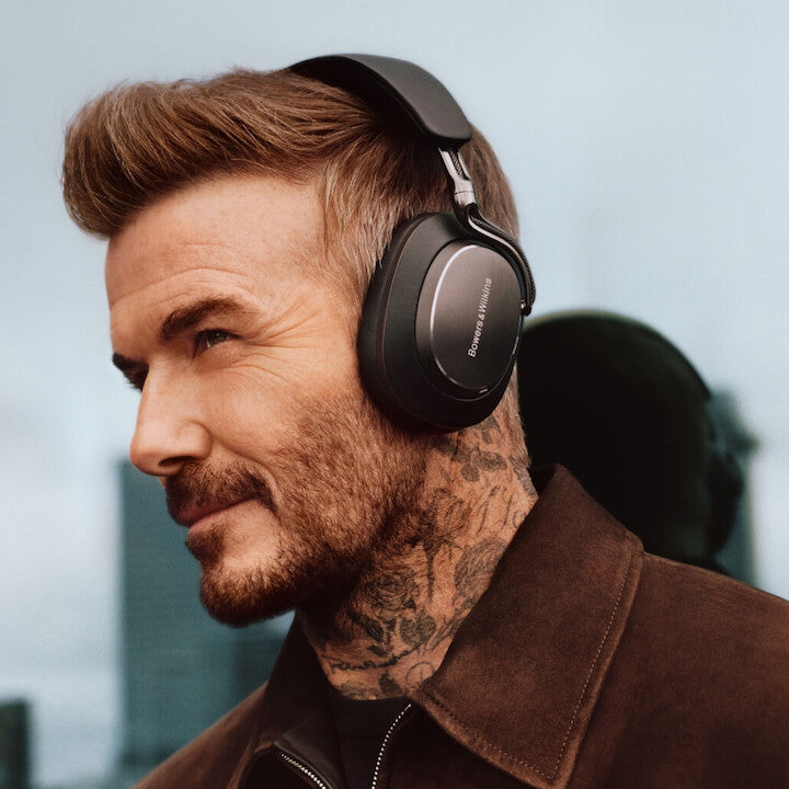 Bowers & Wilkins Px8 S2 wireless headphones in sleek black with over-ear design and premium build quality.