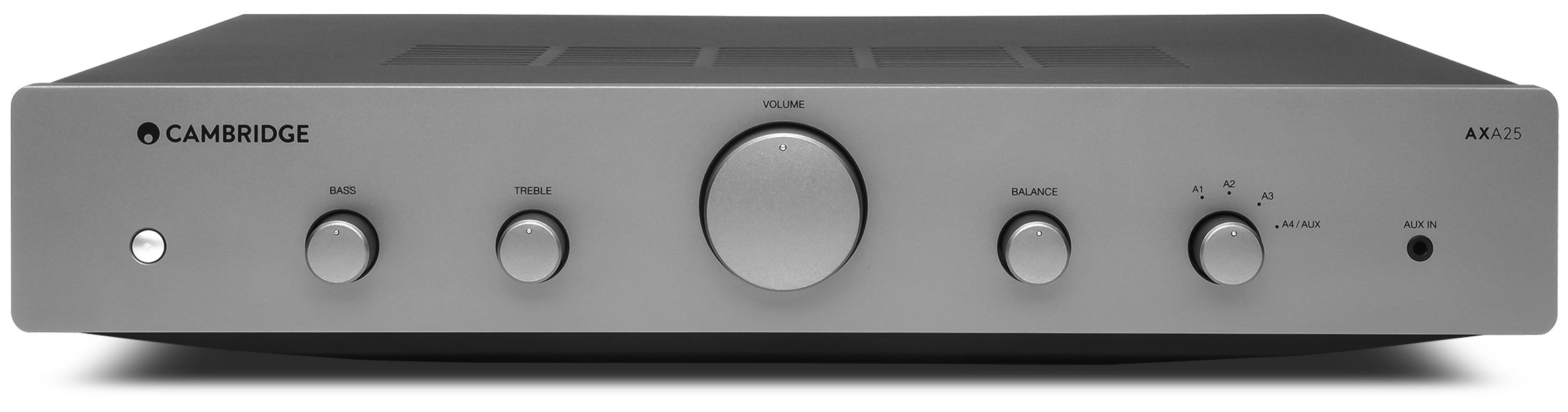Cambridge Audio AXA25 integrated stereo amplifier, front view