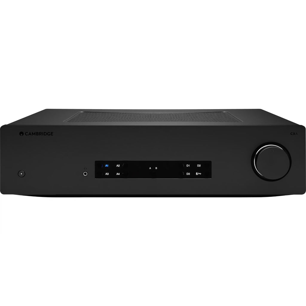Cambridge Audio CXA81 MK2 integrated stereo amplifier, black, front view